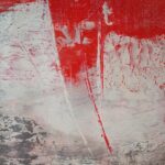 Acrylbild in rot weiss und grau