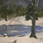 Wintersee in Acryl gemalt