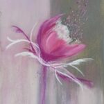 pink-weisse Blume abstrakt gemalt