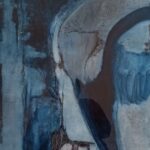 Acrylbild mit blau gestaltet